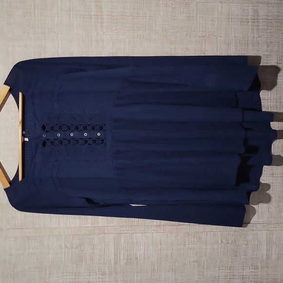 🌴 NWOT, "free people," "Pretty, please lace tunic top/dress 💙💚 - Picture 14 of 16